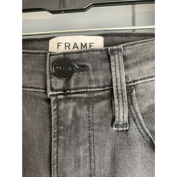 Frame Denim Le High Skinny Jeans Womens 25 Gray Tuxedo Velvet High Rise‎ bootcut - Picture 4 of 7